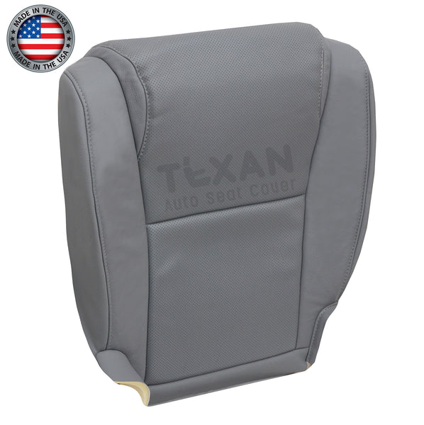 2007 to 2013 Toyota Tundra Driver Side Bottom Perforated Leather Replacement Seat Cover Gray