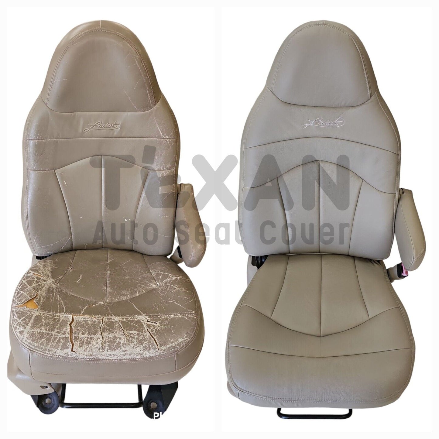 Fits 2015 to 2020 Ford F150 XLT Passenger Side Bottom Cloth Replacement Seat Cover Tan