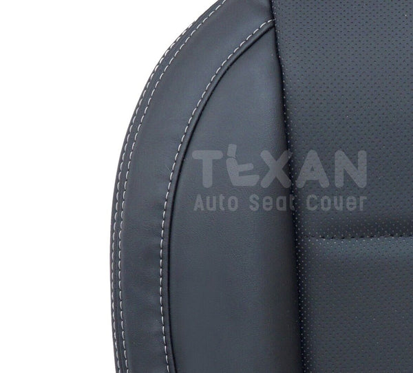 Compatible with 2015, 2016, 2017 Subaru Outback Passenger Bottom Perforated Leather Replacement Seat Cover Black