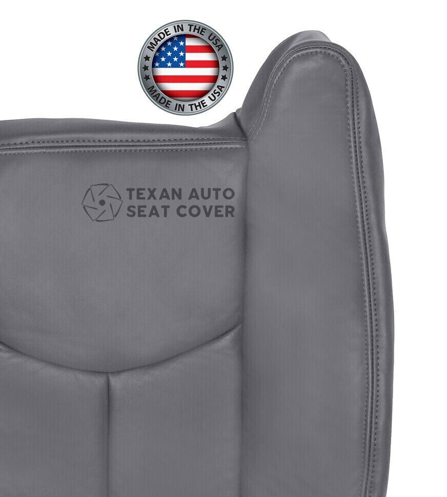2003 to 2007 Chevy Silverado Passenger Side Lean Back Synthetic Leather Replacement Seat Cover Gray