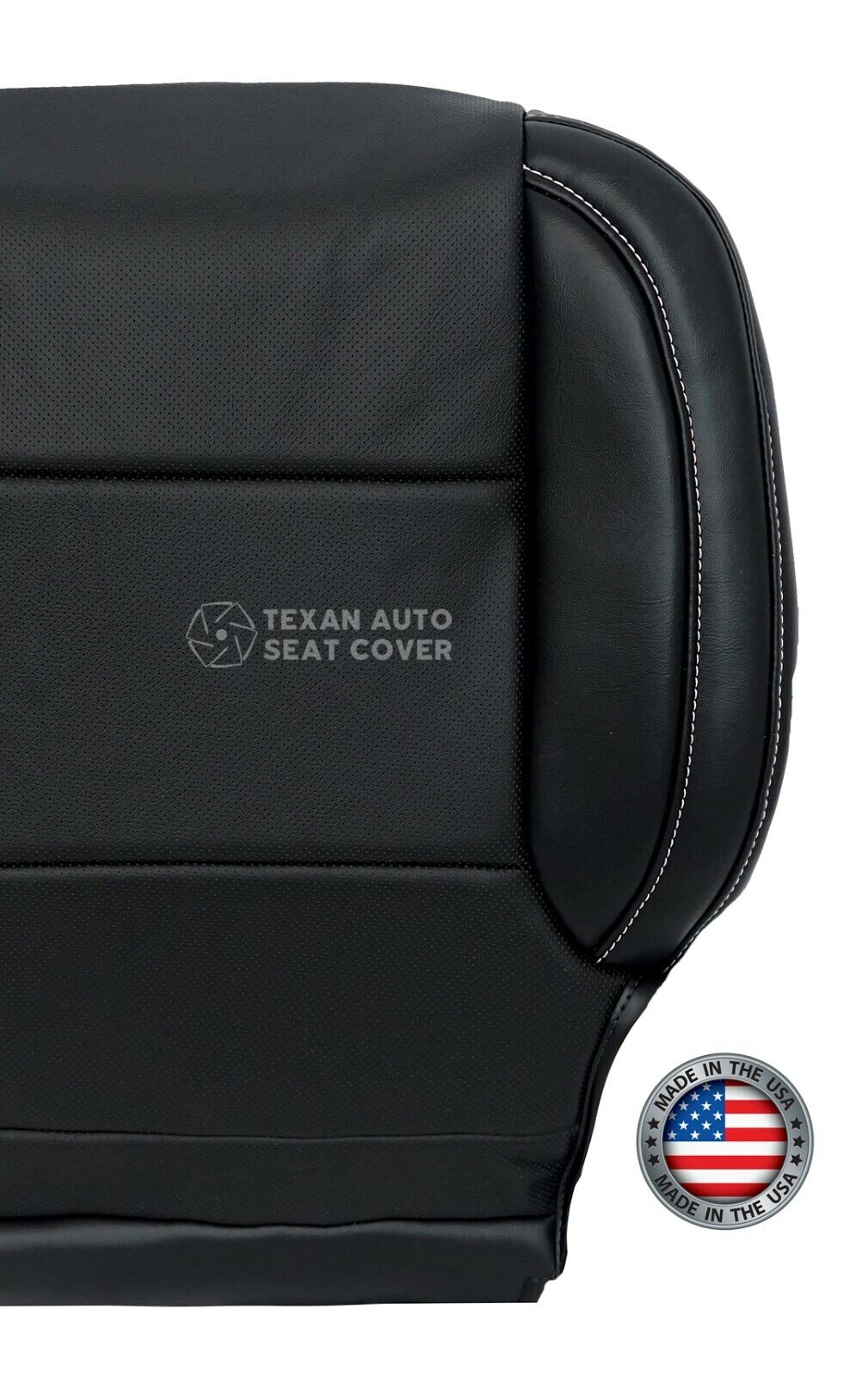 2014, 2015, 2016, 2017, 2018, 2019 GMC Sierra Passenger Side Bottom Perforated Leather Replacement Seat Cover Black