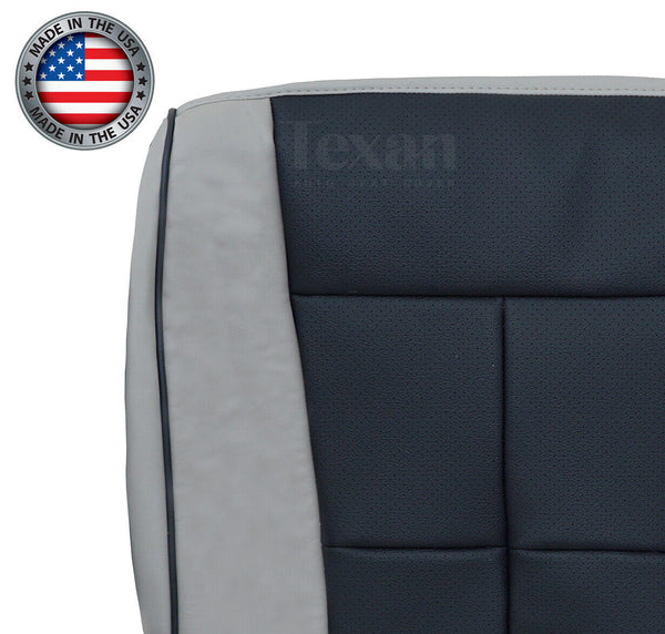 Fits 2007, 2008, 2009, 2010, 2011, 2012, 2013, 2014 Lincoln Navigator Passenger Side Bottom Perforated Leather Seat Cover Gray/Black