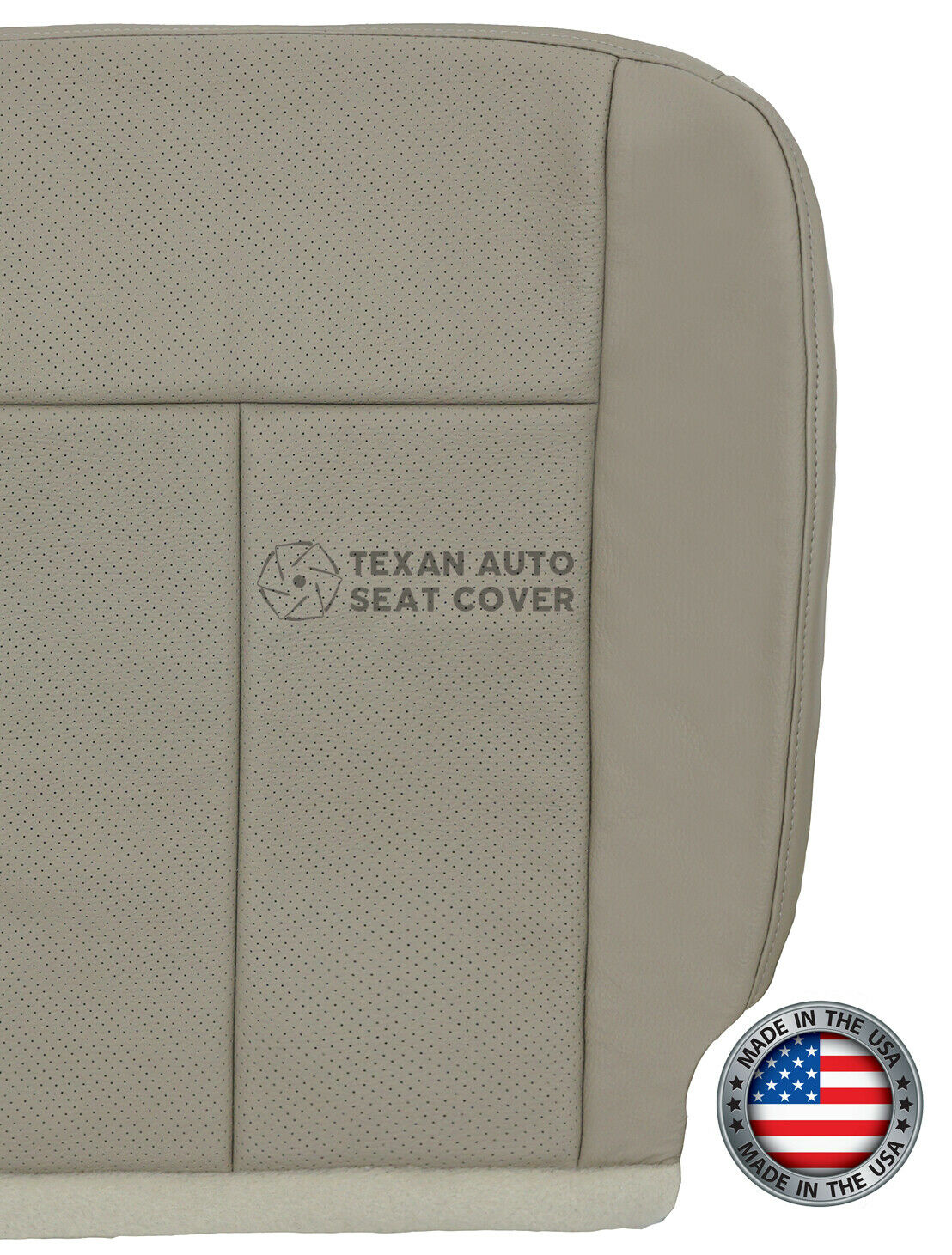 2007 to 2014 Ford Expedition Driver Side Bottom Perforated Leather Replacement Seat Cover Gray