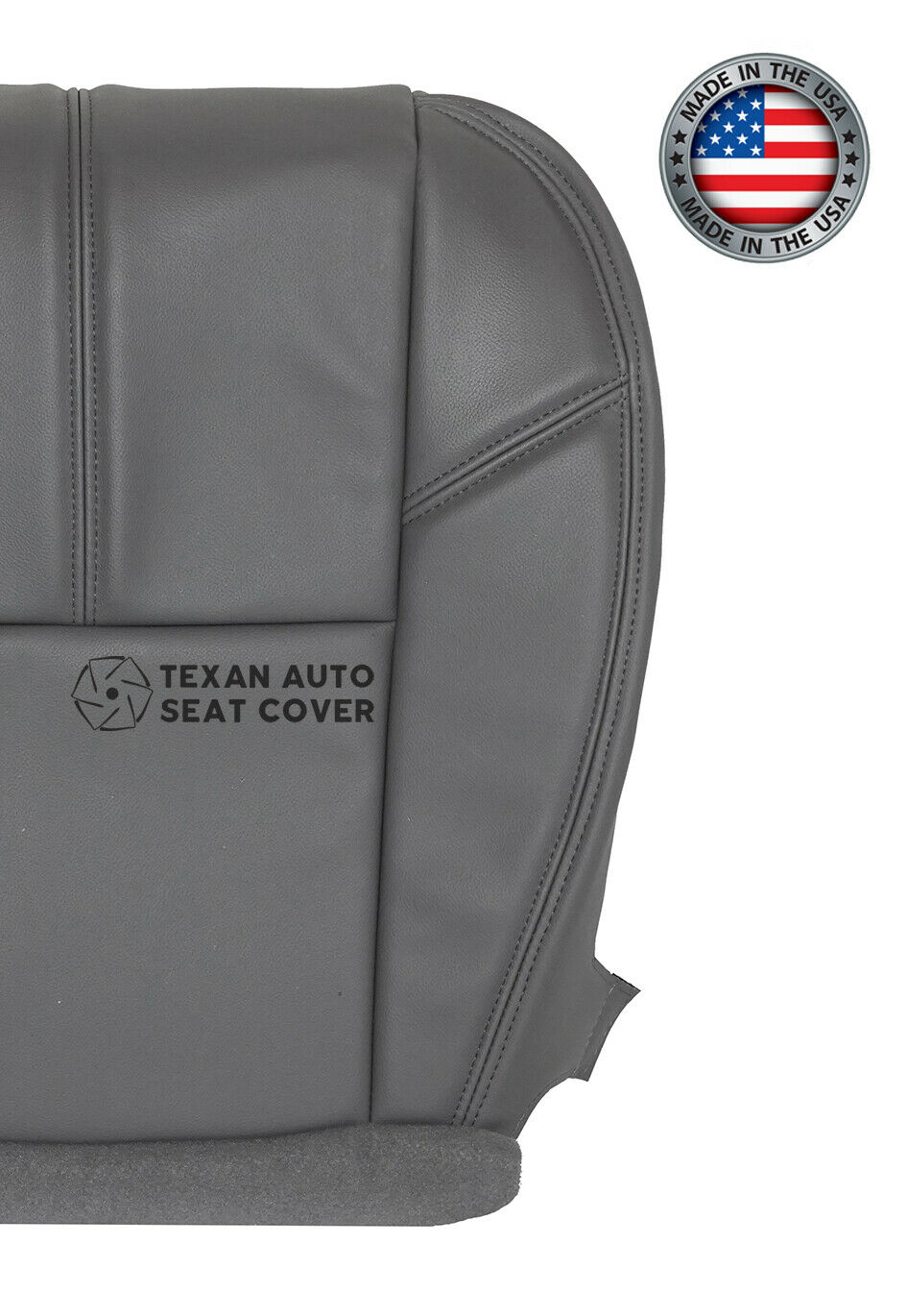 2007 to 2014 Chevy Silverado Work Truck Driver Side Bottom Synthetic Leather Replacement Seat Cover Dark Gray