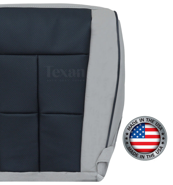 Fits 2007, 2008, 2009, 2010, 2011, 2012, 2013, 2014 Lincoln Navigator Passenger Side Bottom Perforated Leather Seat Cover Gray/Black