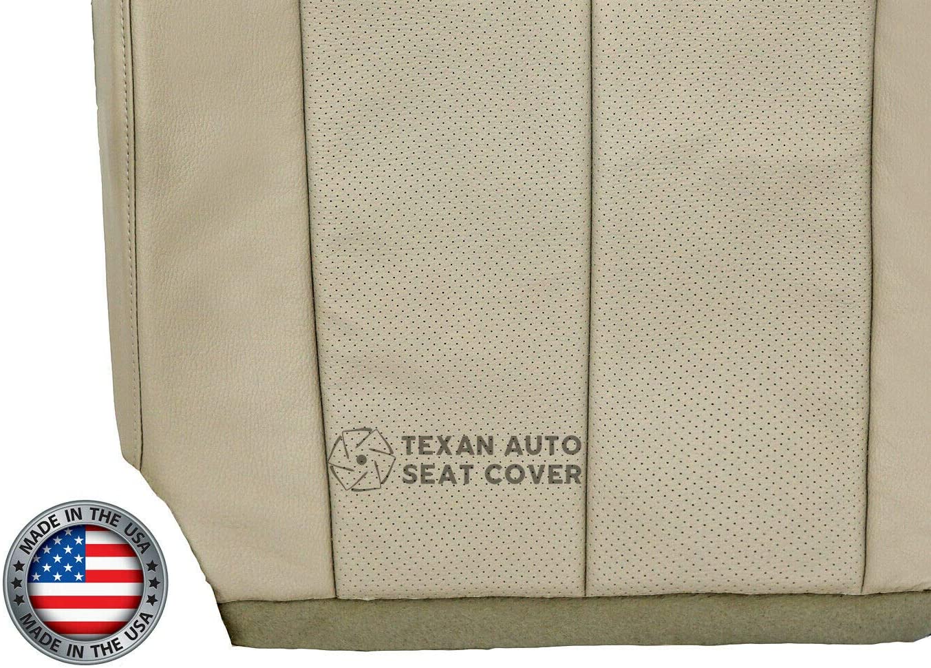 2007 to 2014 Ford Expedition Passenger Side Bottom Perforated Leather Replacement Seat Cover Tan