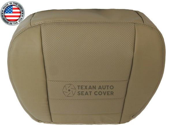 2002, 2003 Ford F250 F350 F450 F550 Lariat XLT, Crew Cab  Driver Bottom Perforated  Synthetic Leather Replacement  Seat Cover Tan
