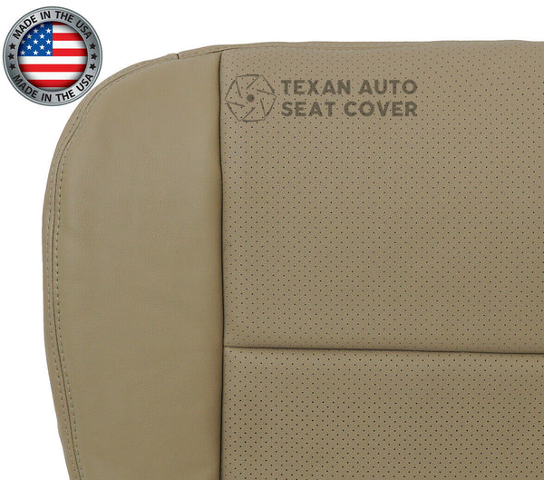 2002, 2003 Ford F250 F350 F450 F550 Lariat XLT, Crew Cab  Passenger Bottom Perforated Synthetic Leather  Replacement  Seat Cover Tan