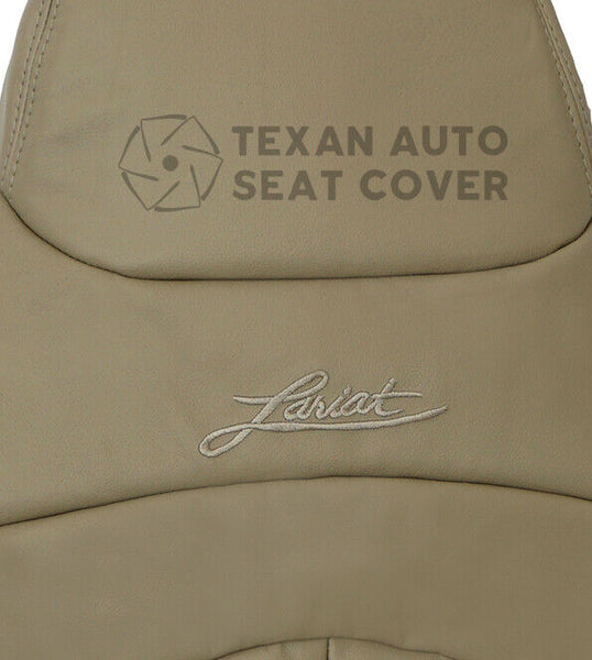 2000, 2001 Ford F150 Lariat Single-Cab, Super-Cab, Extended-Cab Driver Lean Back Leather Replacement Seat Cover Tan