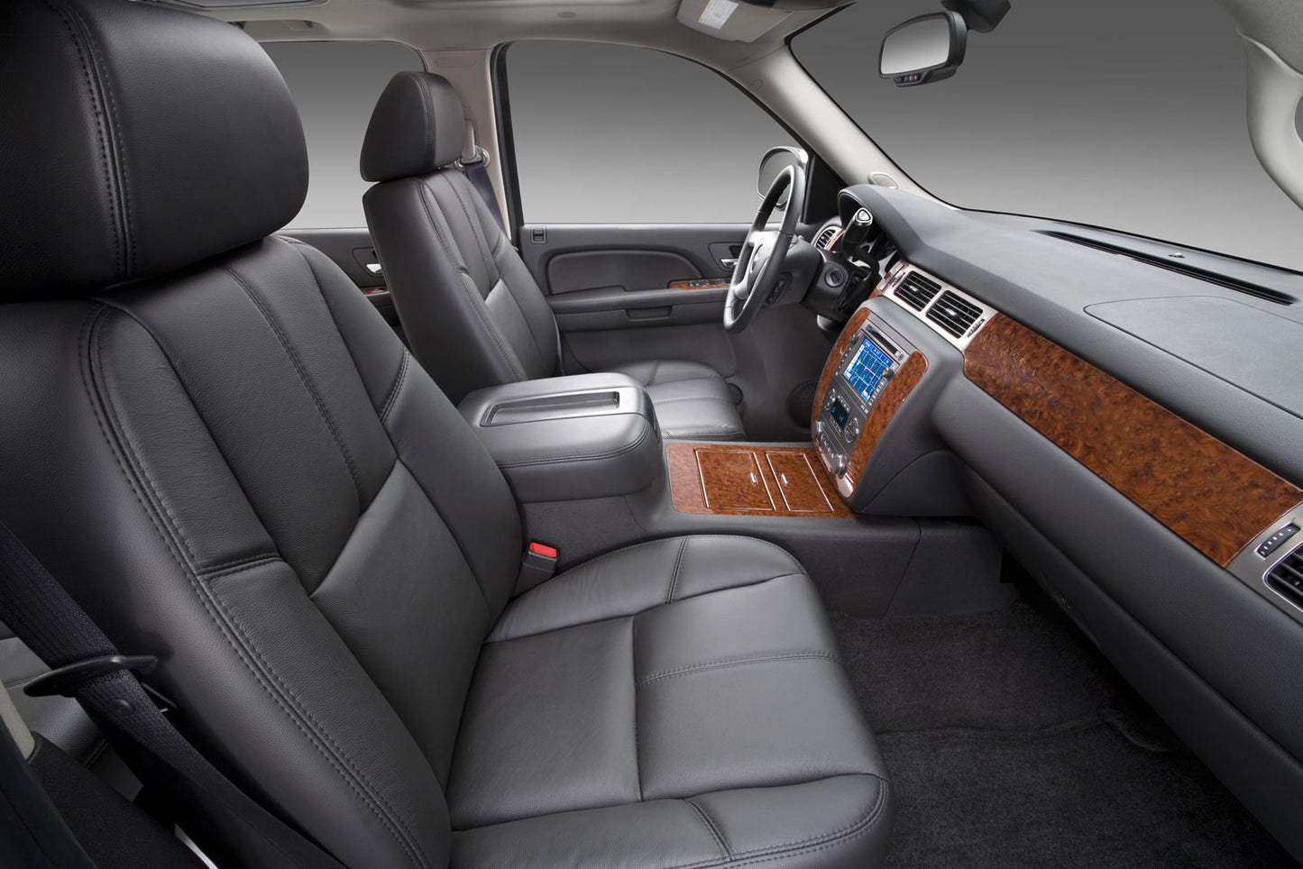 Fits 2007, 2008, 2009, 2010, 2011, 2012, 2013 Chevy Avalanche Passenger Side Bottom Leather Replacement Seat Cover 2-Tone Black & Gray