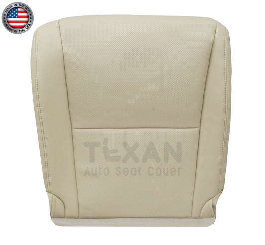 Tan replacement seat cover for 2010-2015 Lexus RX350 and RX450H with perforated inserts.
