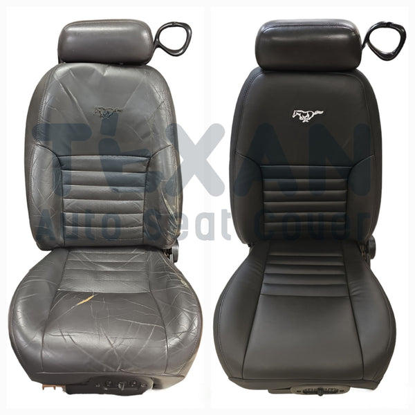 2015 to 2022 Chevy Colorado Driver Side Bottom Synthetic Leather Replacement Seat Cover Black