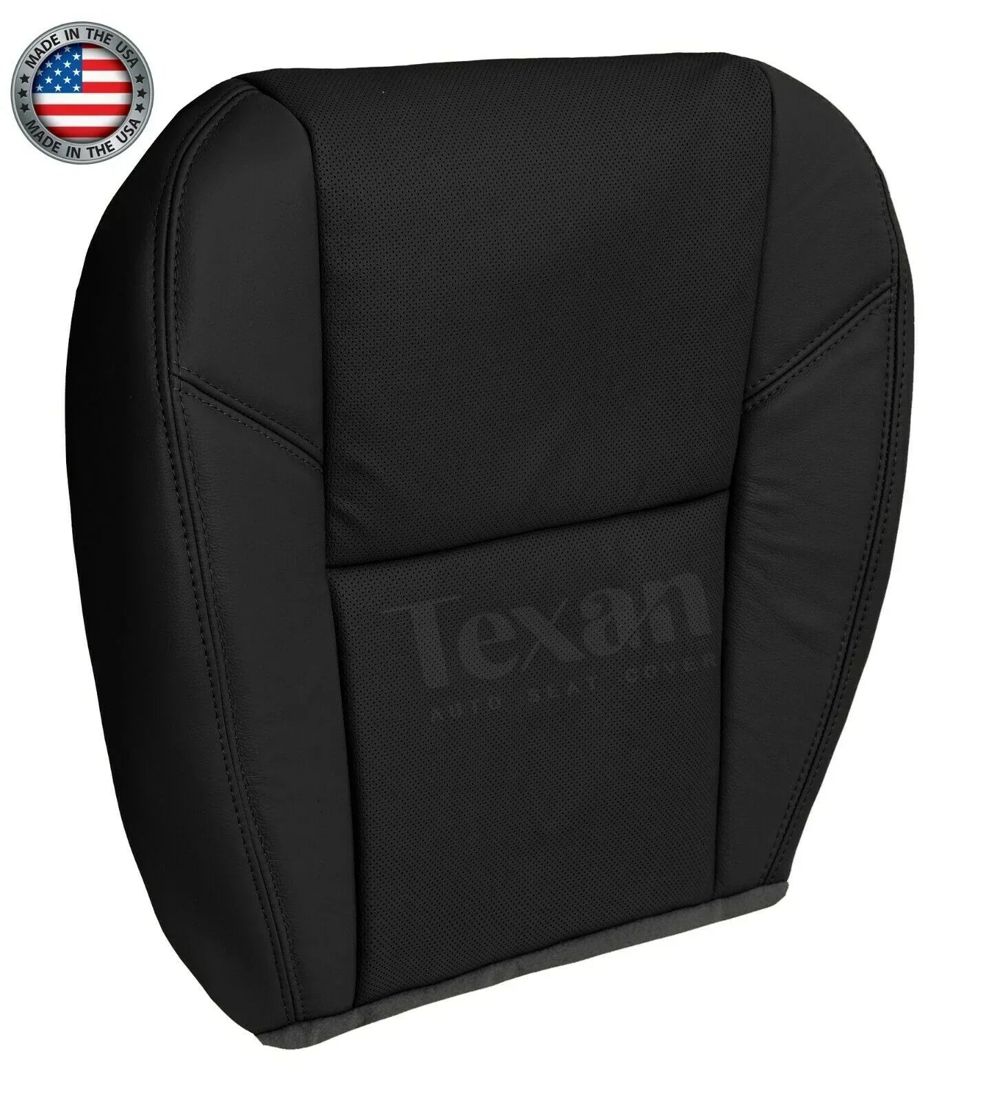 Fits 2010, 2011, 2012, 2013, 2014 GMC Yukon, Yukon XL Driver Side Bottom Perforated Synthetic Leather Replacement Seat Cover Black