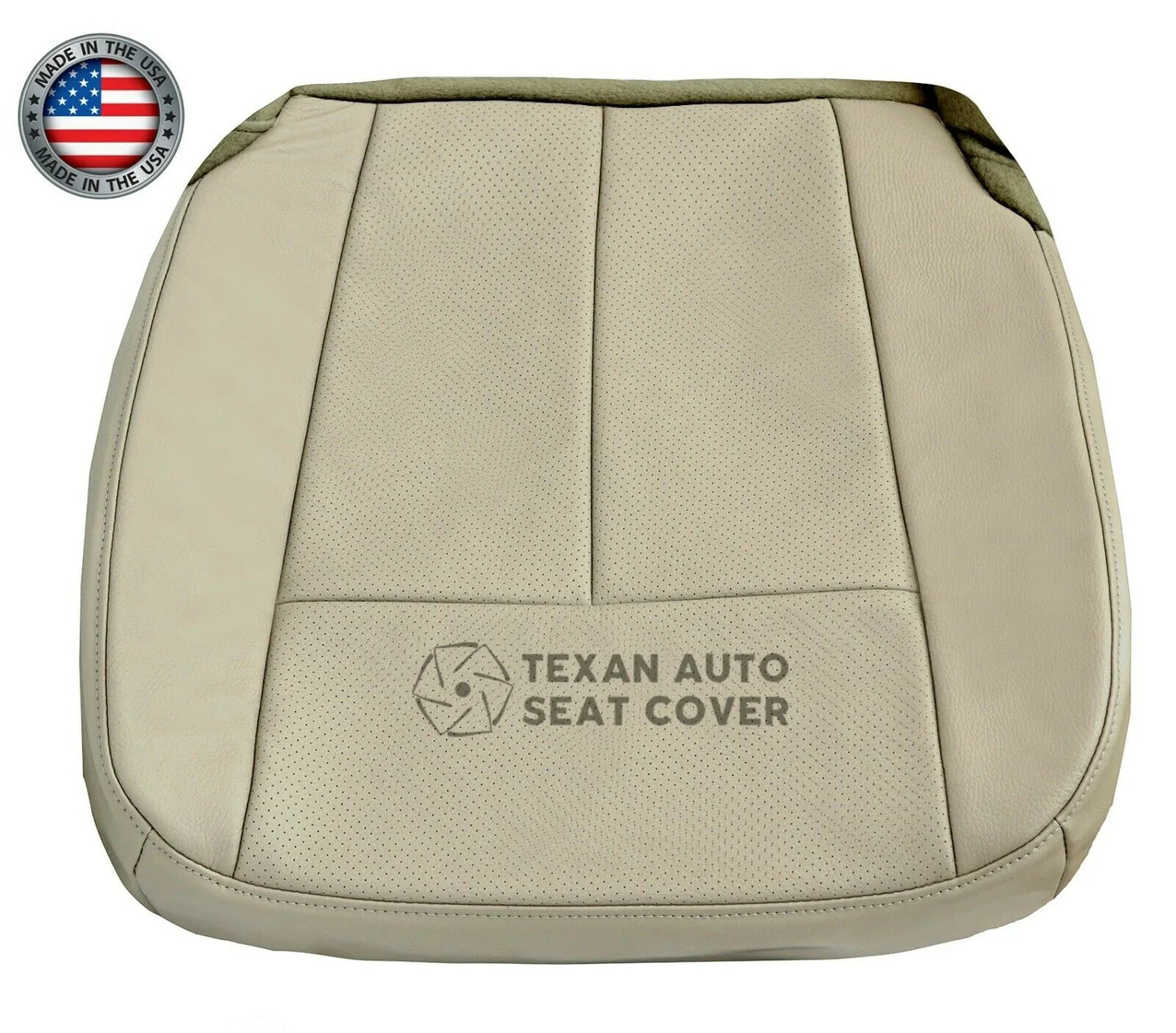 2007 to 2014 Ford Expedition Passenger Side Bottom Perforated Synthetic Leather Replacement Seat Cover Tan