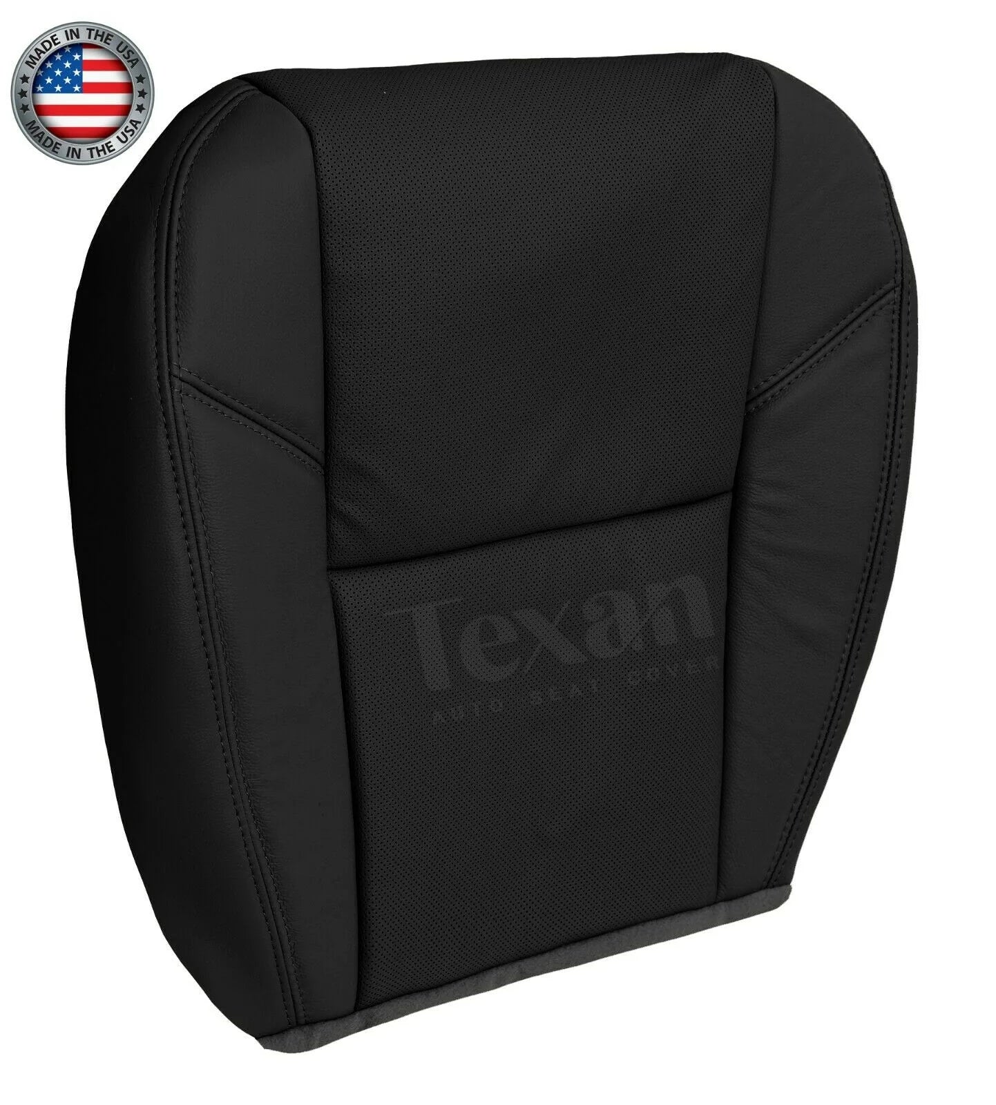 Fits 2010, 2011, 2012, 2013, 2014 GMC Yukon, Yukon XL Driver Side Bottom Perforated Leather Replacement Seat Cover Black