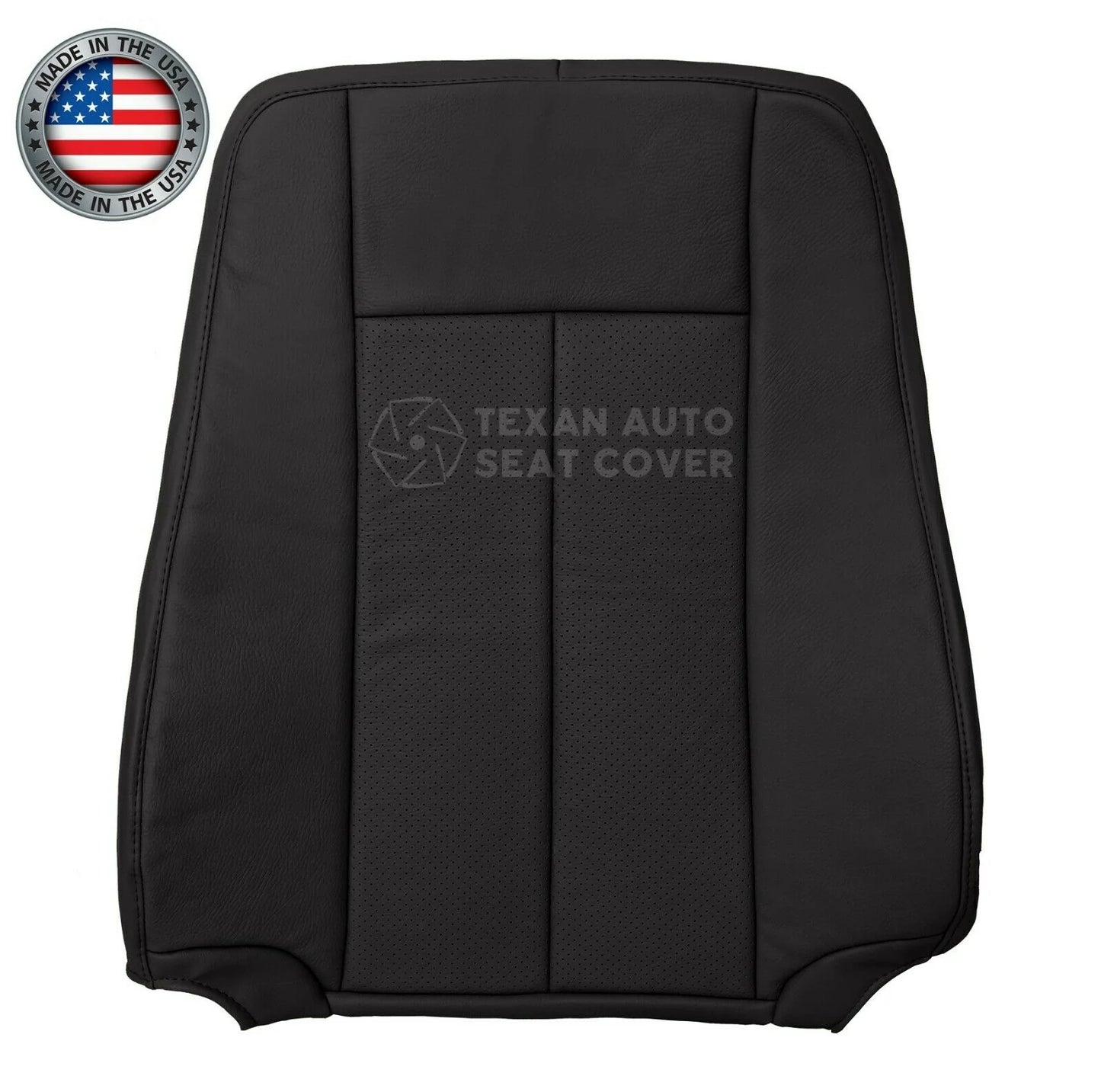 2007 to 2014 Ford Expedition Passenger Side Lean Back Perforated Synthetic Leather Replacement Seat Cover Black