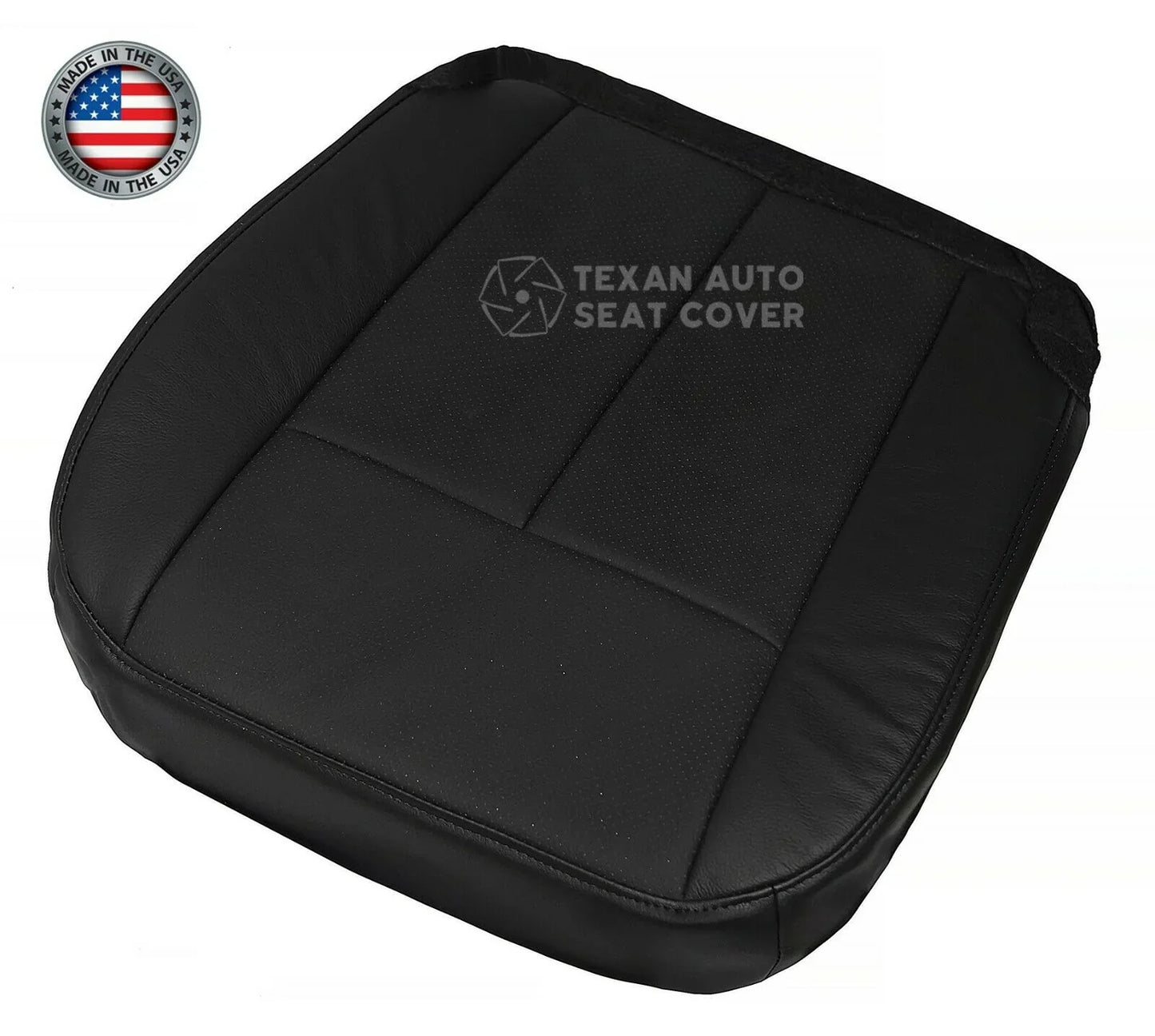 2007 to 2014 Ford Expedition Passenger Side Bottom Perforated Synthetic Leather Replacement Seat Cover Black