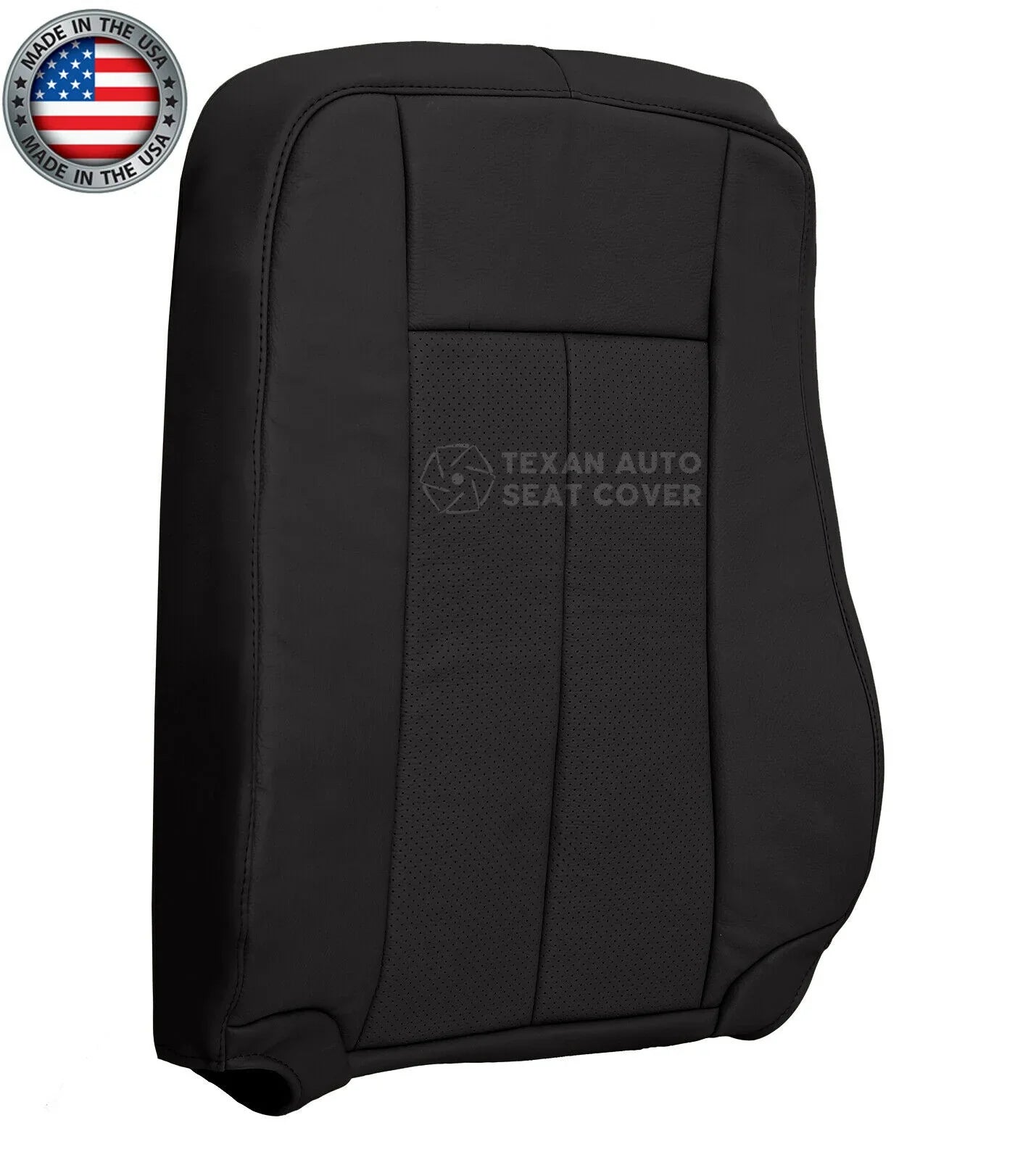 2007 to 2014 Ford Expedition Driver Side Lean Back Perforated Synthetic Leather Replacement Seat Cover Black