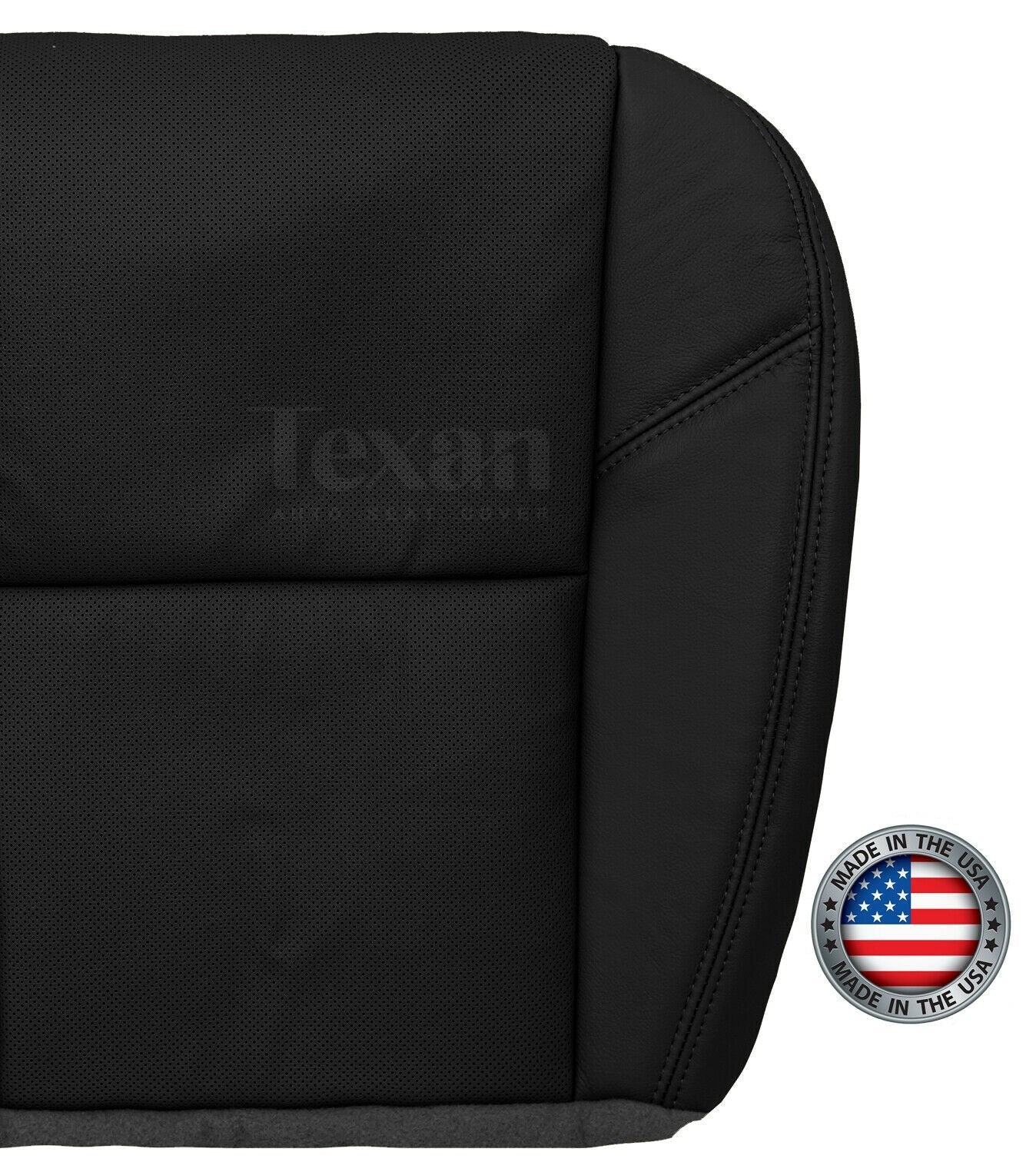 Fits 2010, 2011, 2012, 2013, 2014 GMC Yukon, Yukon XL Passenger Side Bottom Perforated Synthetic Leather Replacement Seat Cover Black