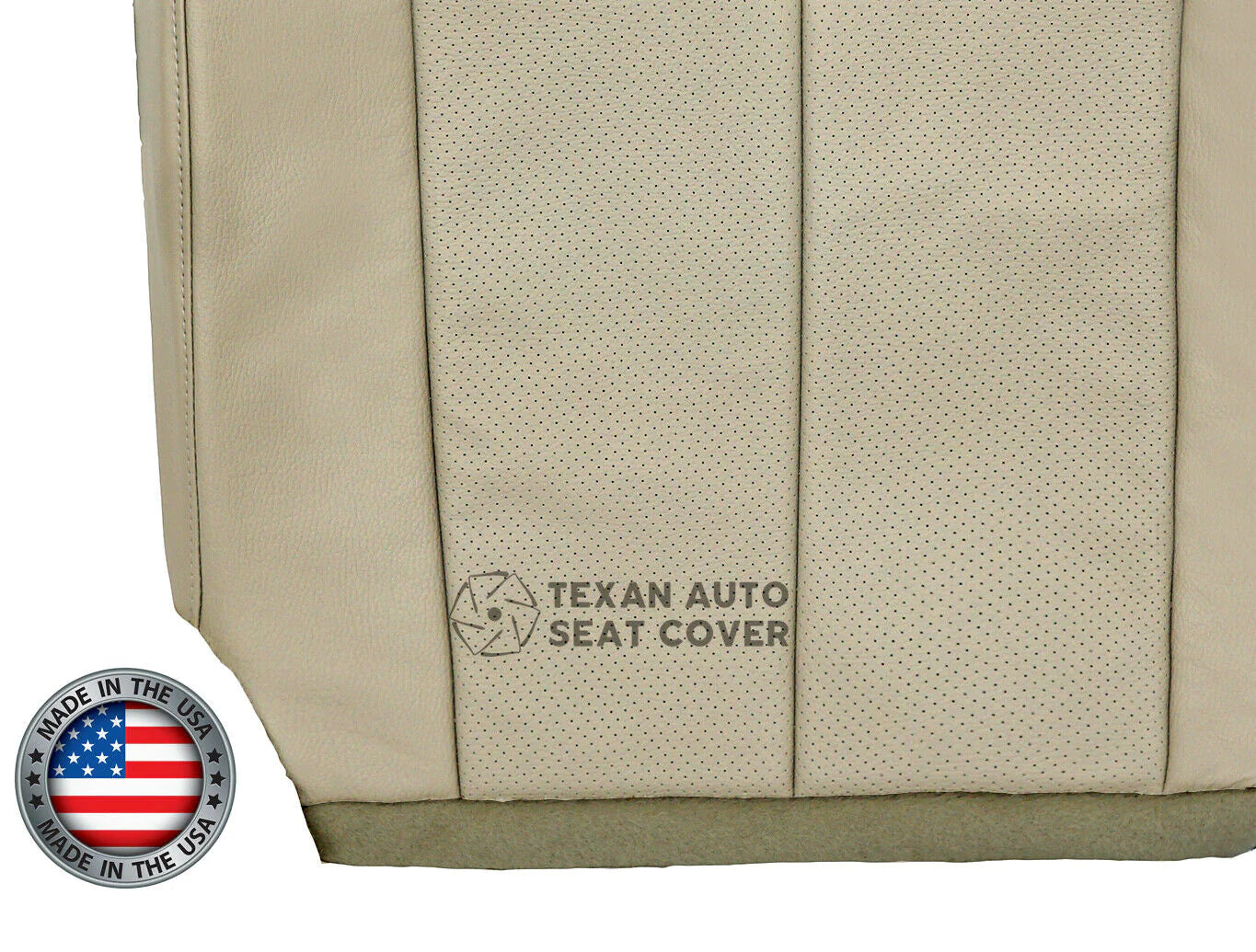 2007 to 2014 Ford Expedition Driver Side Bottom Perforated Synthetic Leather Replacement Seat Cover Tan