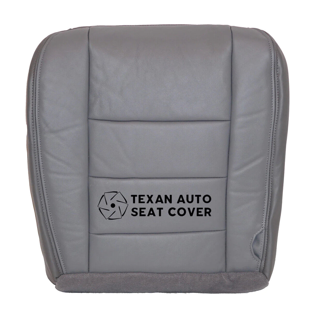 2002 to 2005 Ford Excursion Limited, XLT 4X4 Driver Bottom Leather Replacement Seat Cover Gray