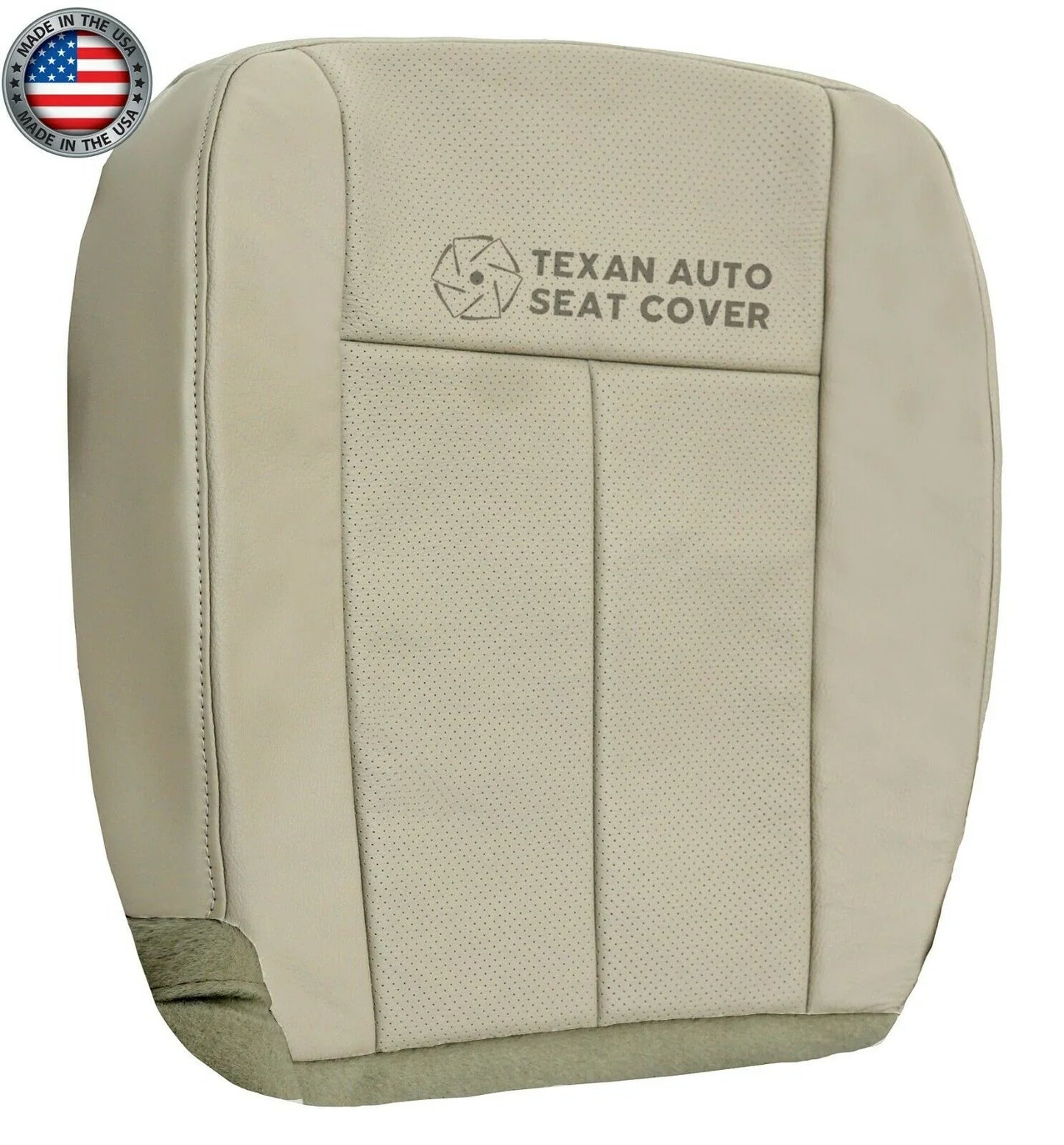 2007 to 2014 Ford Expedition Passenger Side Bottom Perforated Synthetic Leather Replacement Seat Cover Tan
