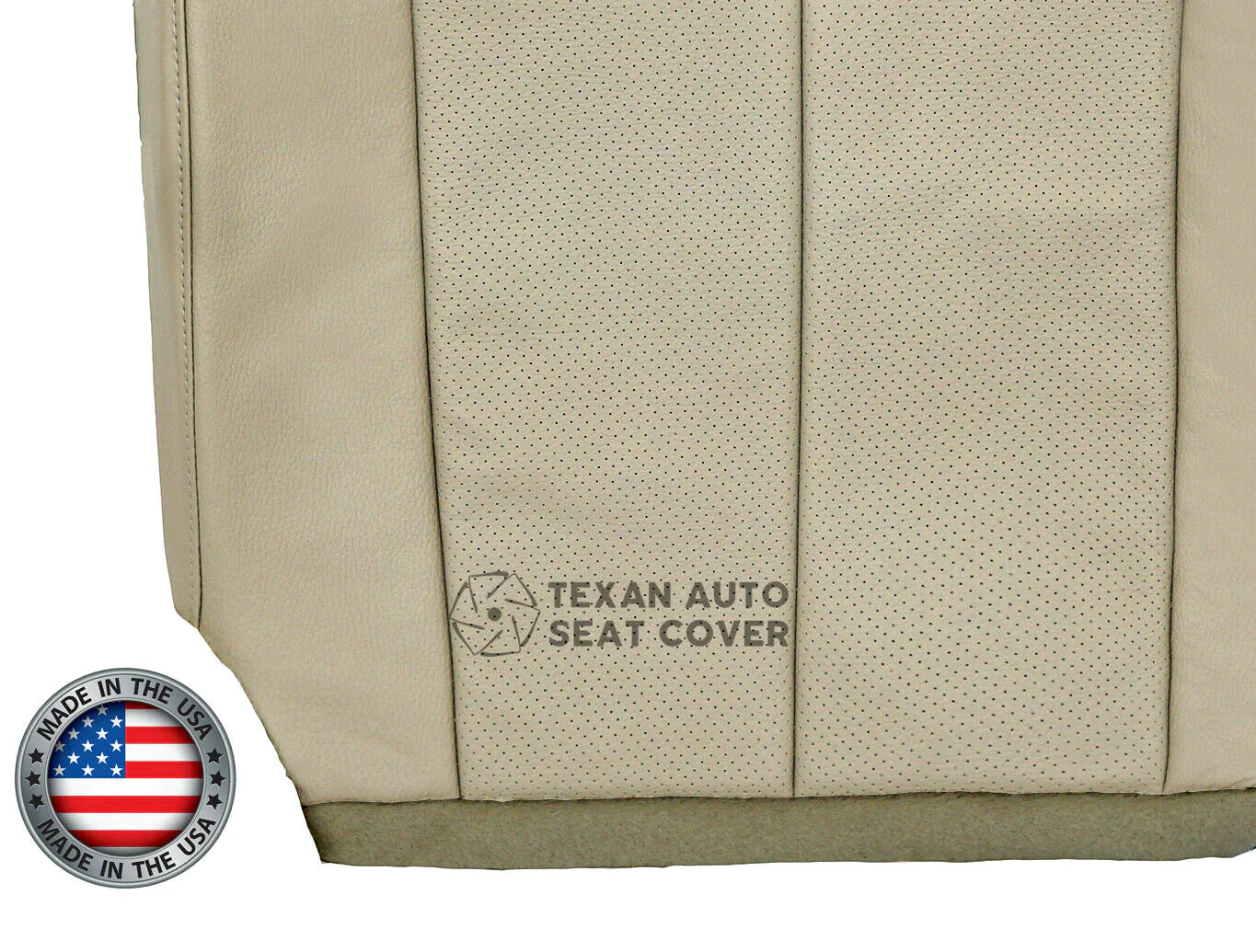 2007 to 2014 Ford Expedition Passenger Side Bottom Perforated Synthetic Leather Replacement Seat Cover Tan