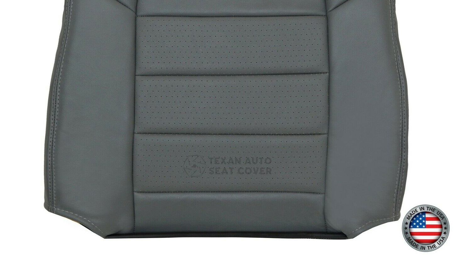 Fits 2003 to 2007 Ford F250, F350, F450, F550 Lariat, XLT Passenger Side Lean Back Leather Replacement Seat Cover Gray