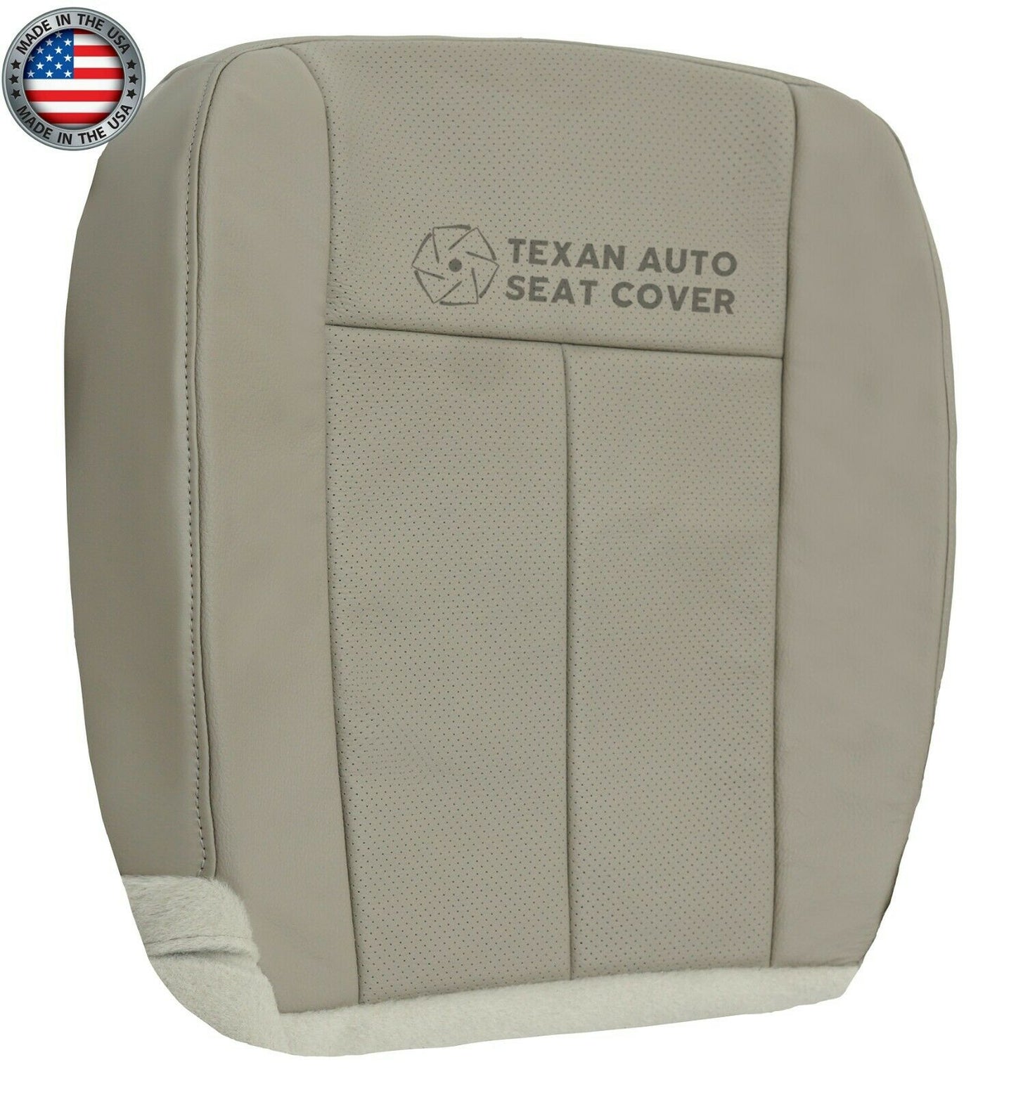 2007 to 2014 Ford Expedition Passenger Side Bottom Perforated Synthetic Leather Replacement Seat Cover Gray