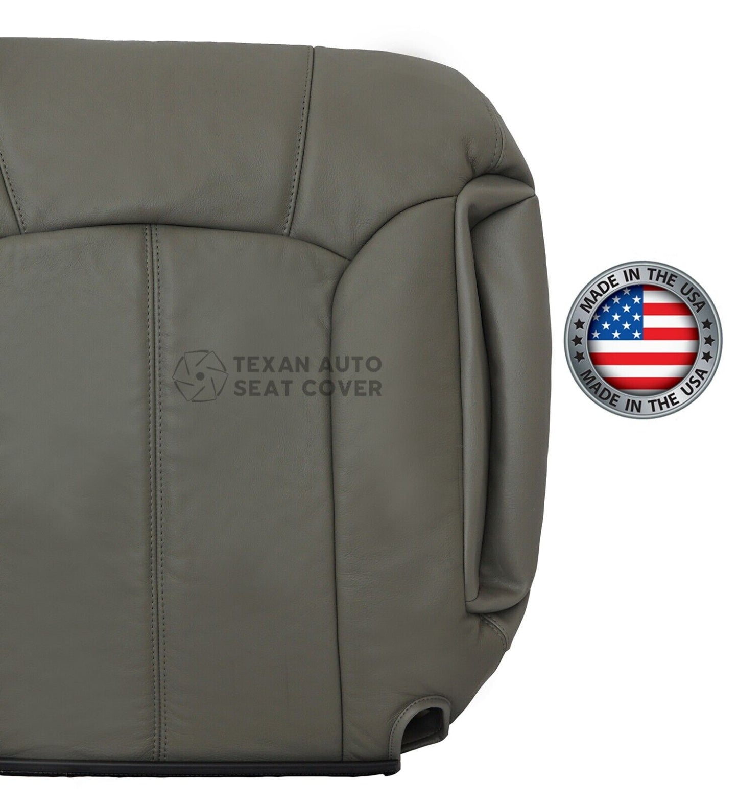 1999 to 2002 GMC Sierra Driver Side Lean Back Leather Seat Cover Gray