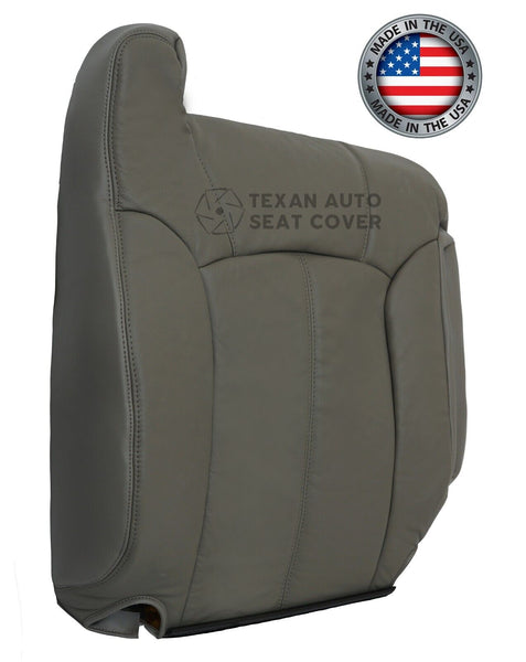 1999 to 2002 GMC Sierra Passenger Side Lean Back Leather Seat Cover Gray