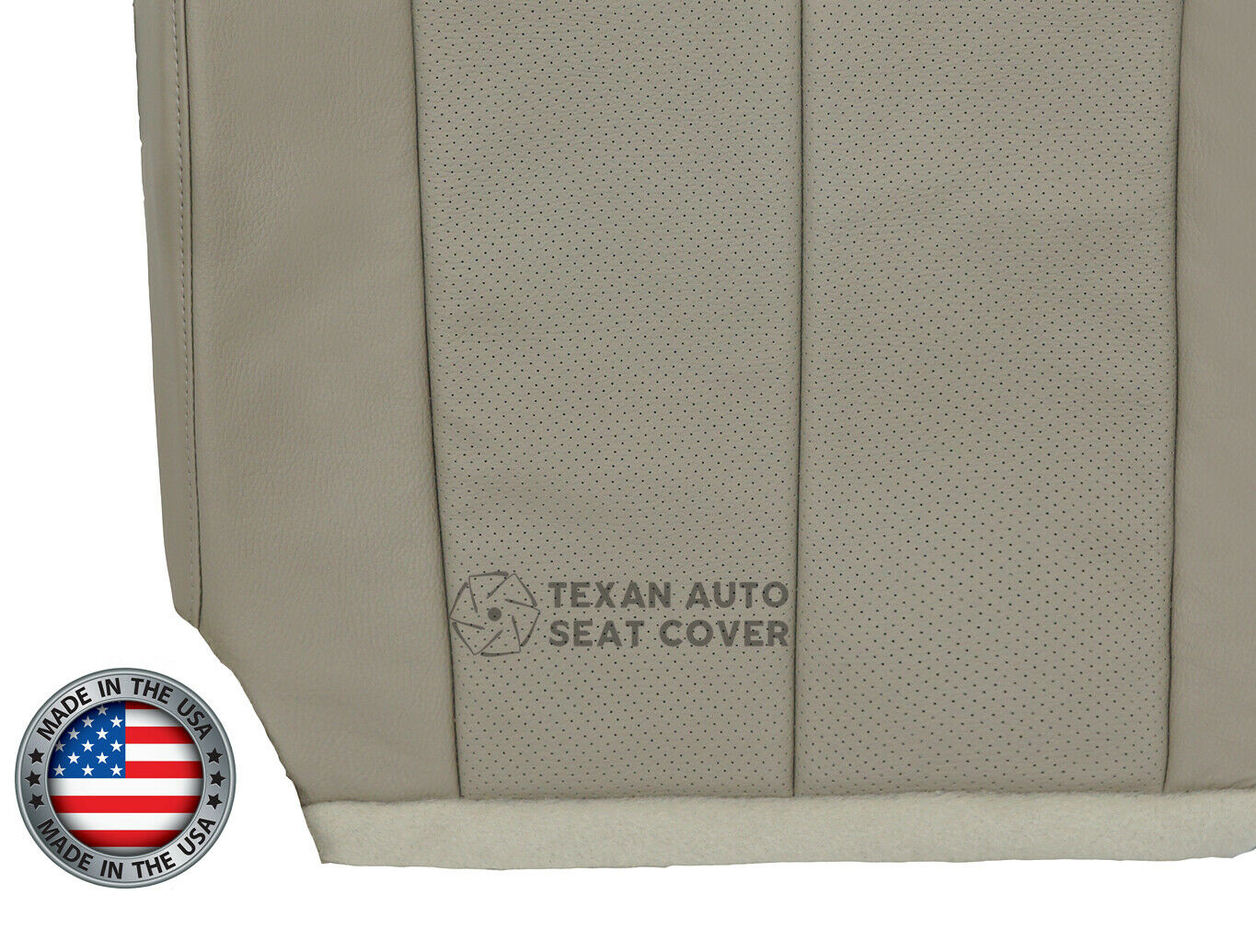 2007 to 2014 Ford Expedition Passenger Side Bottom Perforated Synthetic Leather Replacement Seat Cover Gray