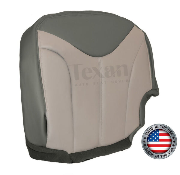 2001, 2002 GMC Sierra Denali C3 Passenger Side Bottom Leather Replacement Seat Cover 2 Tone Gray/Shale