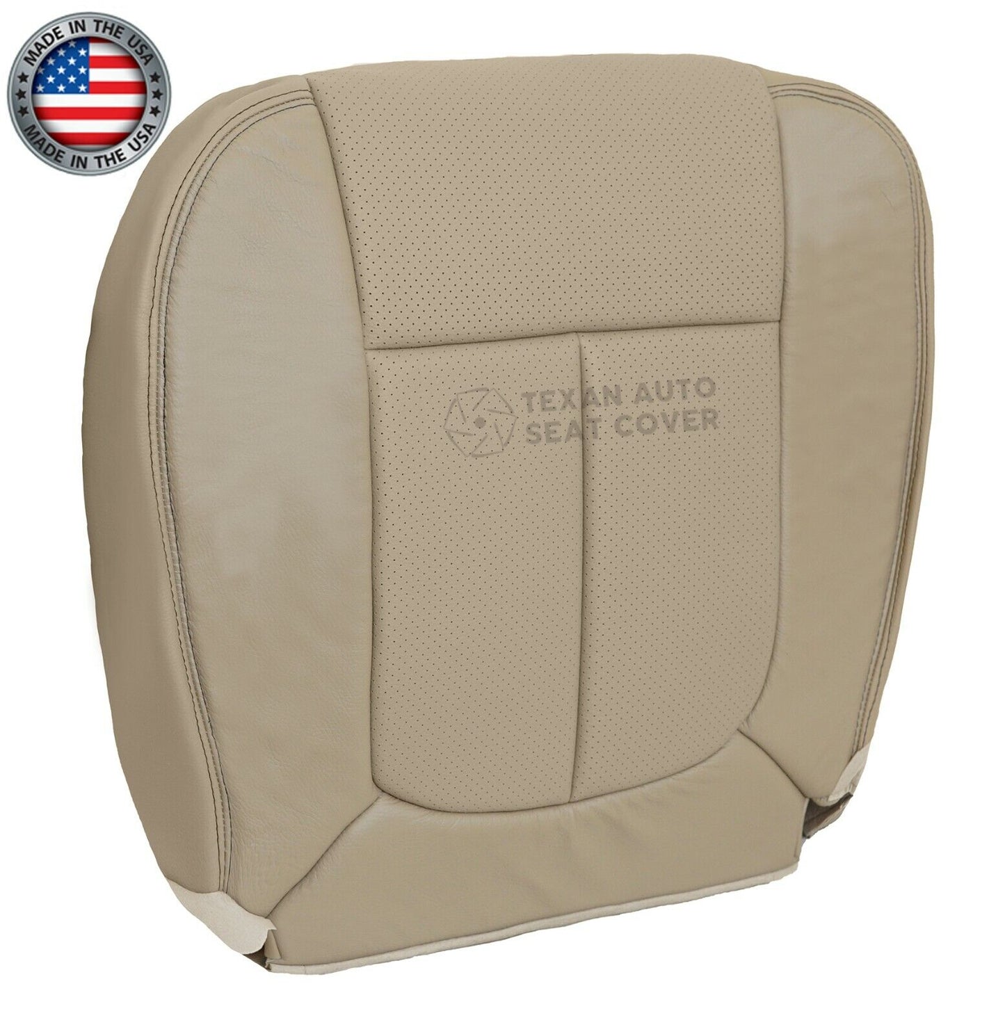 2011, 2012, 2013, 2014 Ford F150 Lariat Passenger Bottom Perforated Synthetic Leather Seat Cover Adobe Tan