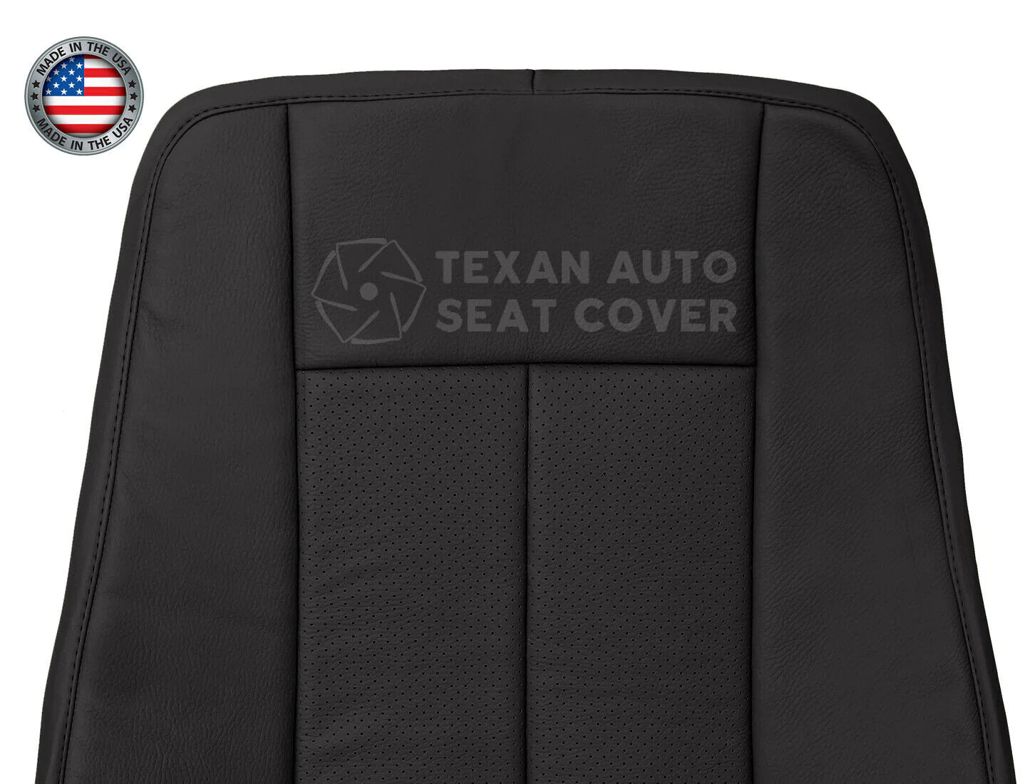 2007 to 2014 Ford Expedition Passenger Side Lean Back Perforated Synthetic Leather Replacement Seat Cover Black