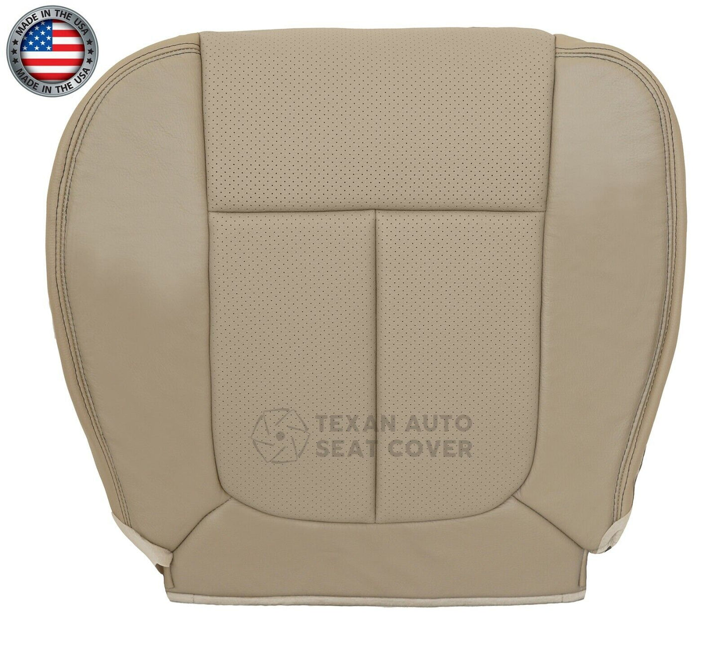 2011, 2012, 2013, 2014 Ford F150 Lariat Passenger Bottom Perforated Synthetic Leather Seat Cover Adobe Tan