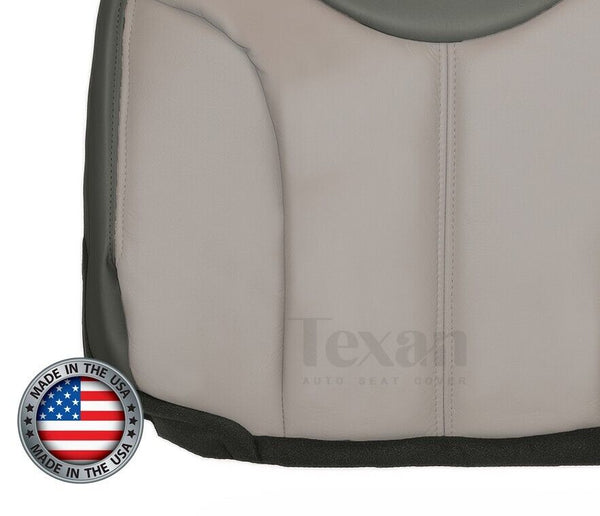 2001, 2002 GMC Sierra Denali C3 Driver Side Bottom Leather Replacement Seat Cover 2 Tone Gray/Shale