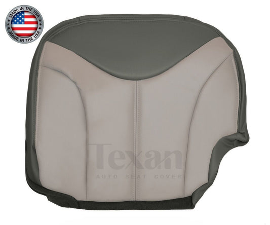 2001, 2002 GMC Sierra Denali C3 Passenger Side Bottom Leather Replacement Seat Cover 2 Tone Gray/Shale