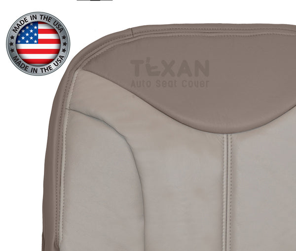 2001, 2002 GMC Sierra Denali C3 Passenger Side Bottom Leather Replacement Seat Cover 2-Tone Tan