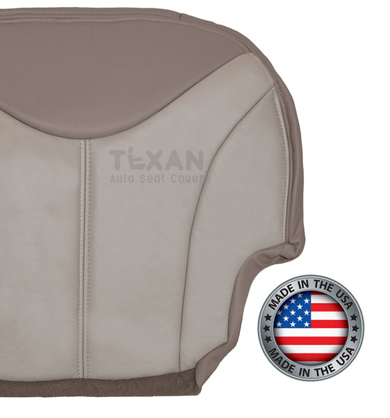 2001, 2002 GMC Sierra Denali C3 Driver Side Bottom Synthetic Leather Replacement Seat Cover 2-Tone Tan