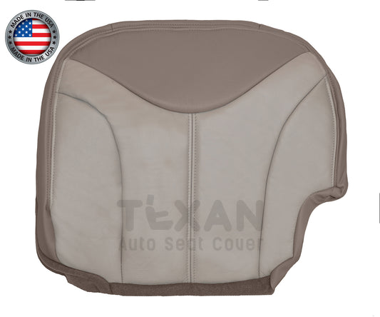 2001, 2002 GMC Sierra Denali C3 Driver Side Bottom Leather Replacement Seat Cover 2-Tone Tan