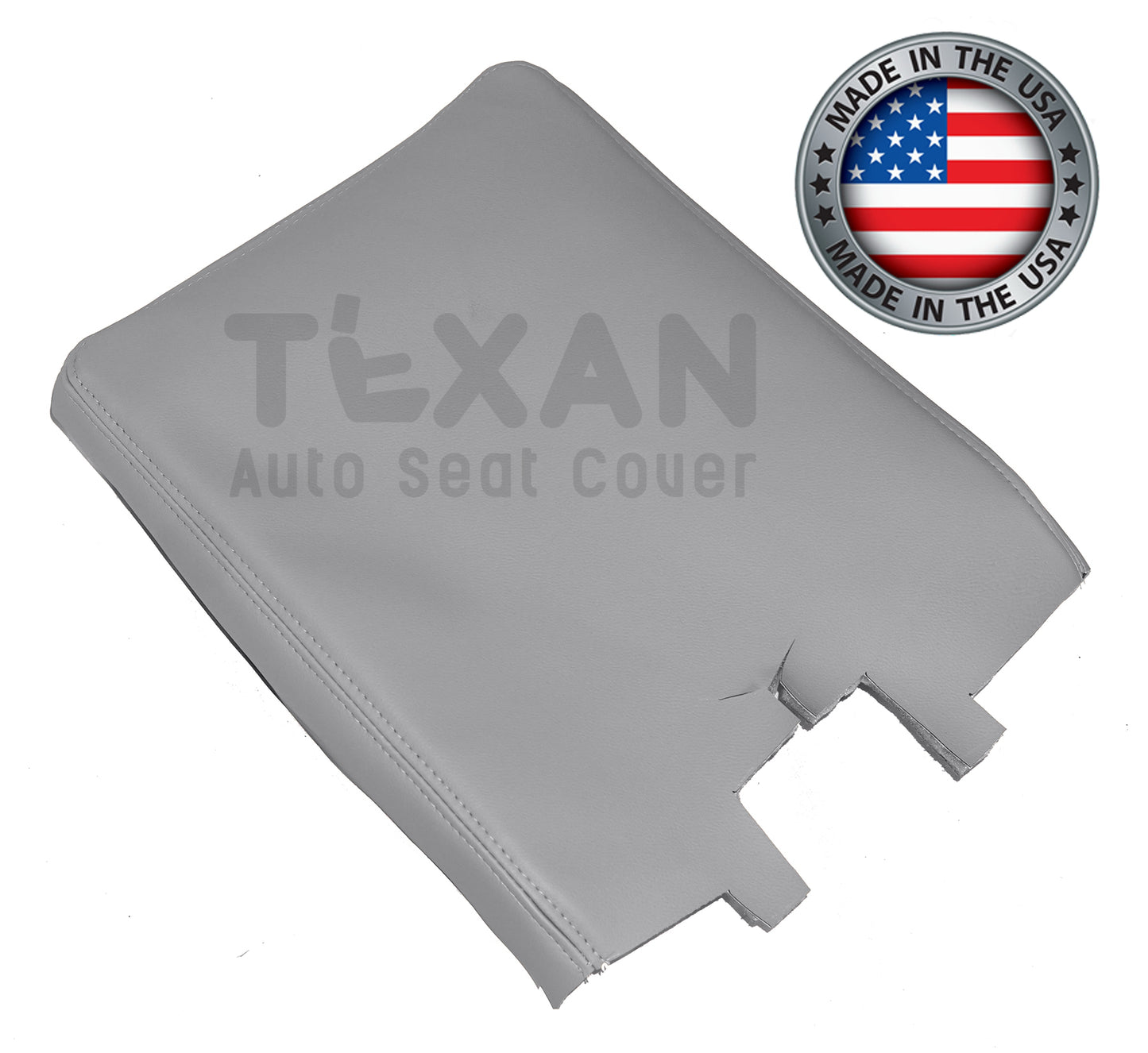 Fits 2007 to 2014 GMC Sierra Center Console Synthetic Leather Replacement Cover Gray