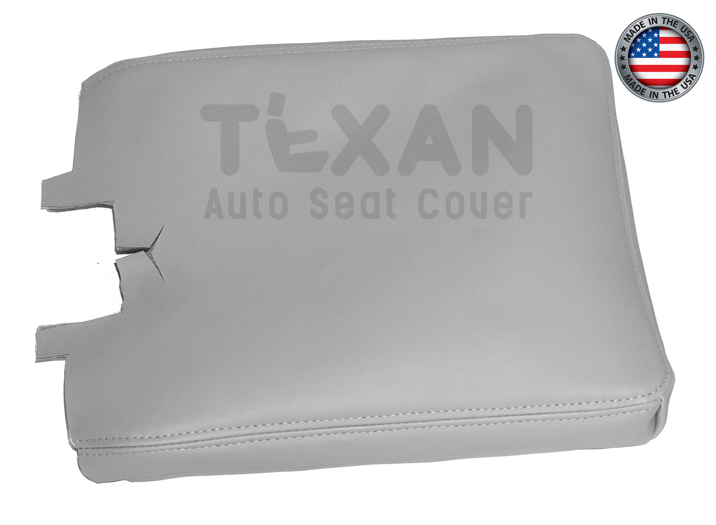 Fits 2007 to 2014 GMC Sierra Center Console Synthetic Leather Replacement Cover Gray