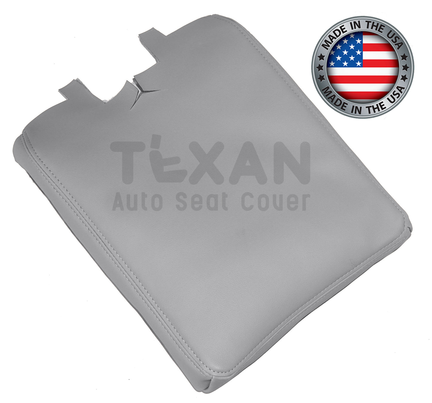 Fits 2007 to 2014 GMC Sierra Center Console Synthetic Leather Replacement Cover Gray