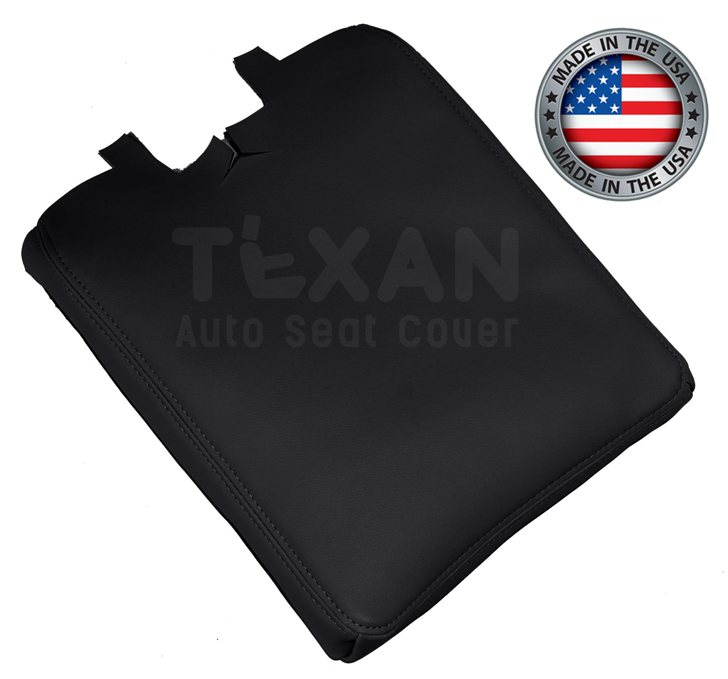 Fits 2007 to 2014 GMC Sierra Center Console Synthetic Leather Replacement Cover Black
