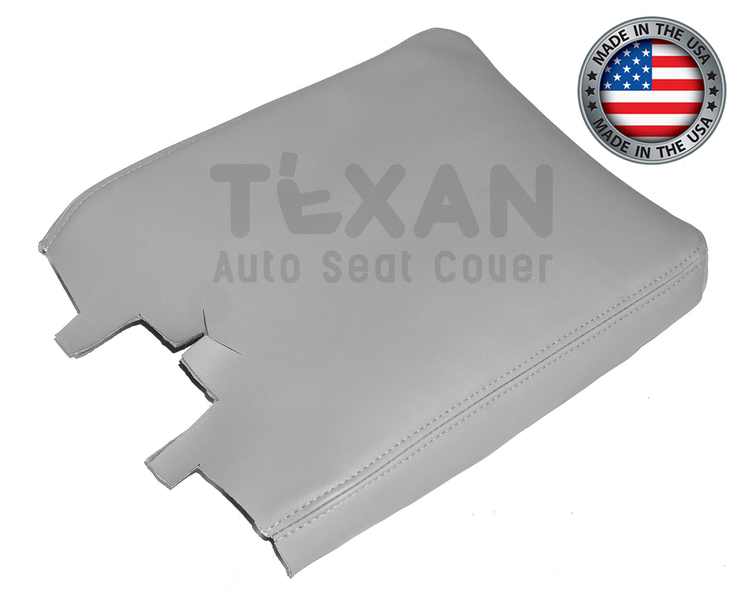 Fits 2007 to 2014 GMC Sierra Center Console Synthetic Leather Replacement Cover Gray
