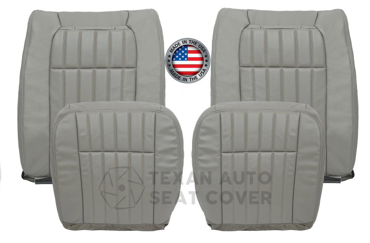 1994–1996 Chevy Impala SS Front Seat Cover Bundle – Gray Perforated Leather, 4 Pieces