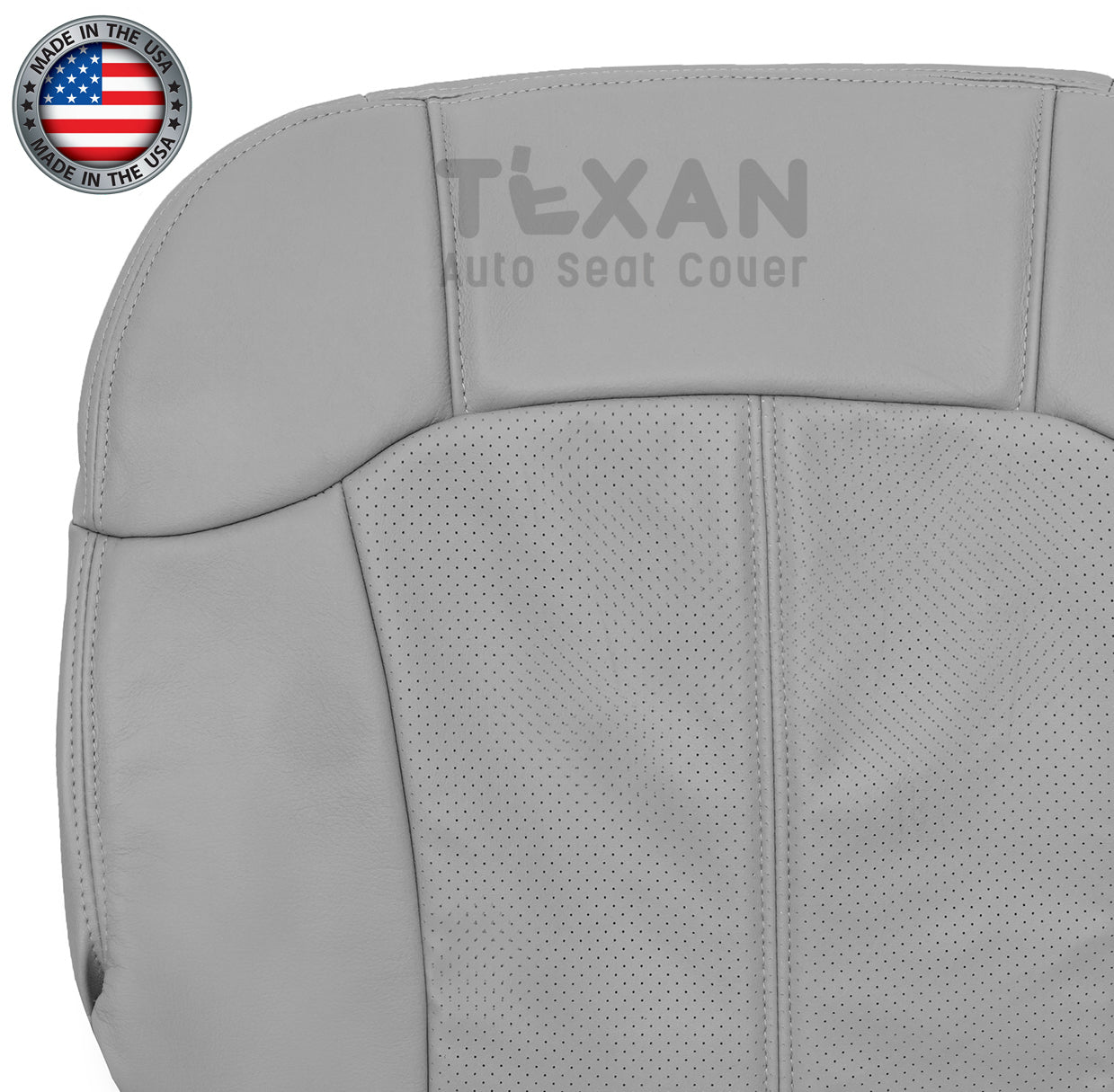 2002 Cadillac Escalade EXT Driver Bottom Perforated Leather Replacement Seat Cover Gray