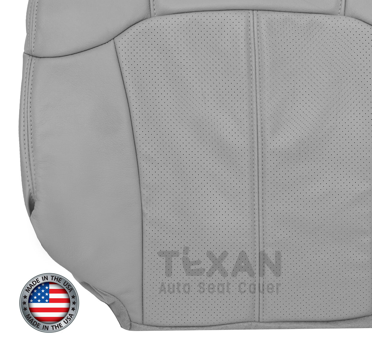 2002 Cadillac Escalade EXT Driver Bottom Perforated Leather Replacement Seat Cover Gray