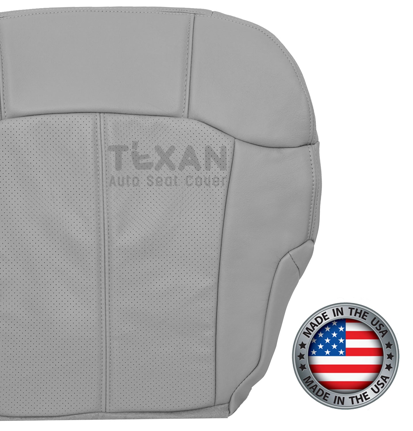 2002 Cadillac Escalade EXT Driver Bottom Perforated Leather Replacement Seat Cover Gray